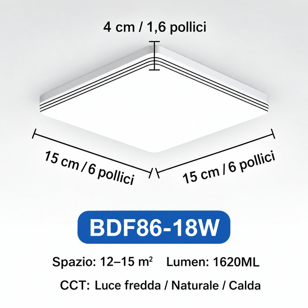 NOVOORA™ Plafoniera LED Quadrata 18W–48W
