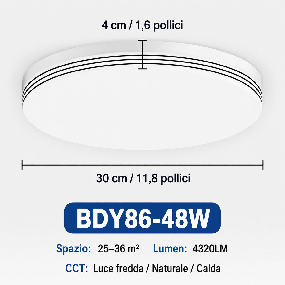 Plafoniera LED Quadrata 18W–48W