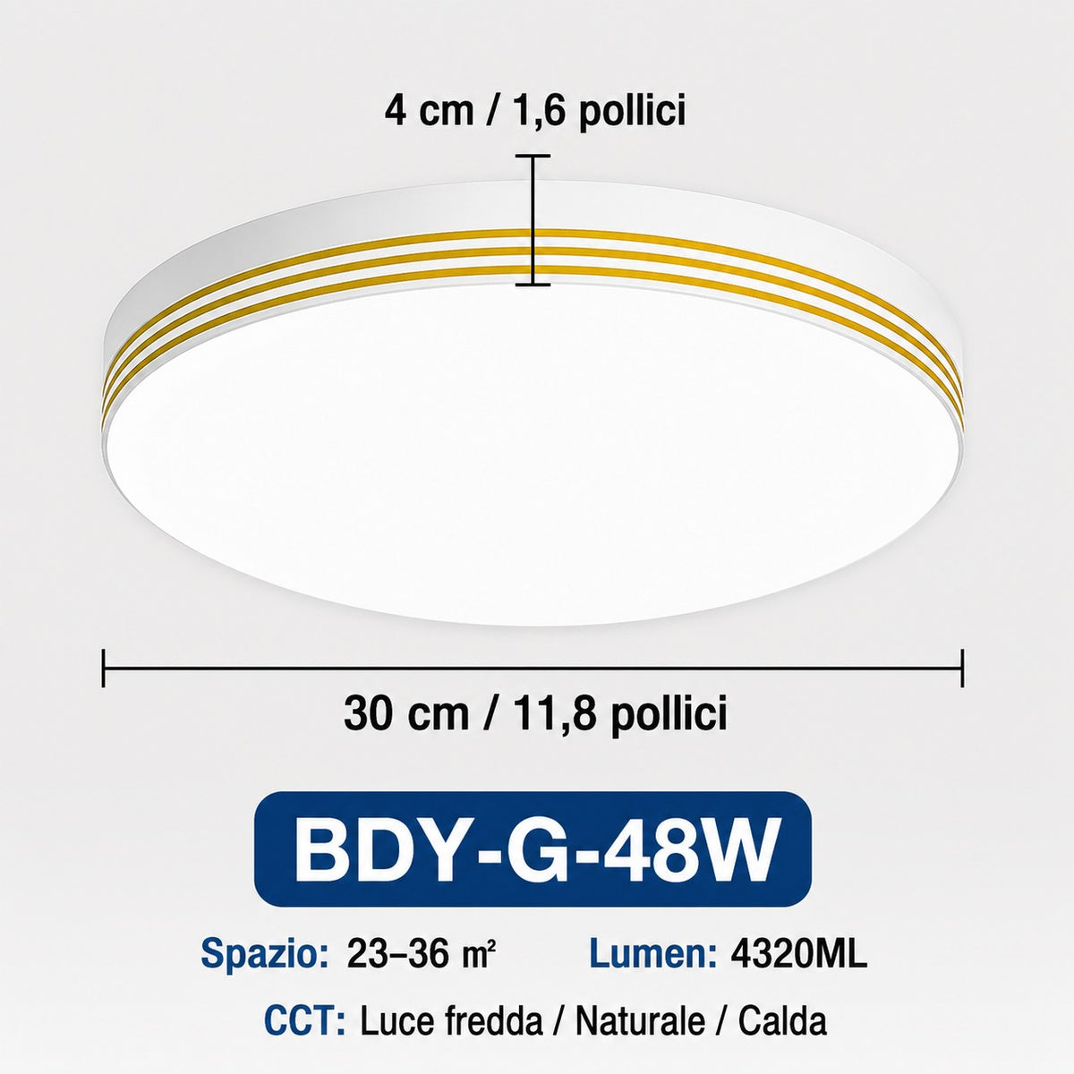 Plafoniera LED Quadrata 18W–48W