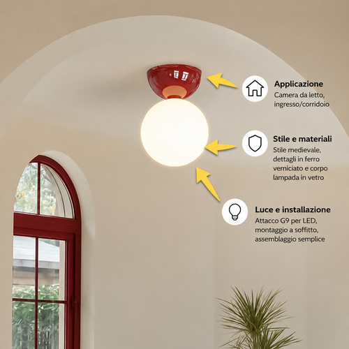 Novoora Plafoniera a Cupola Stile Bauhaus