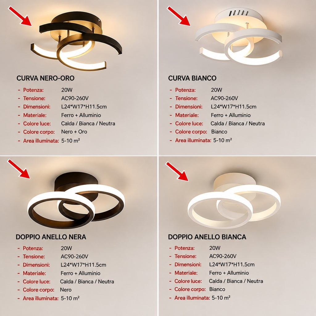 NOVOORA™ Plafoniera LED Compatta Dimmerabile