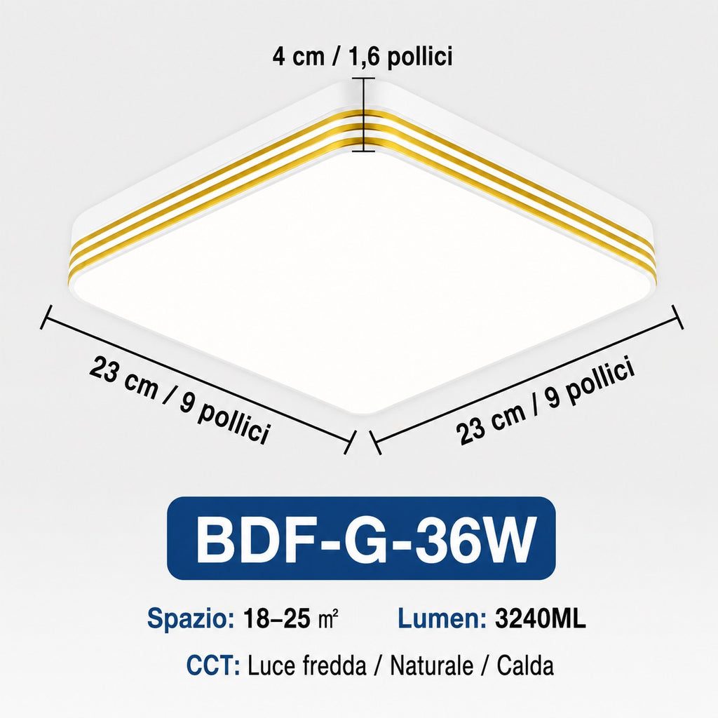 Plafoniera LED Quadrata 18W–48W