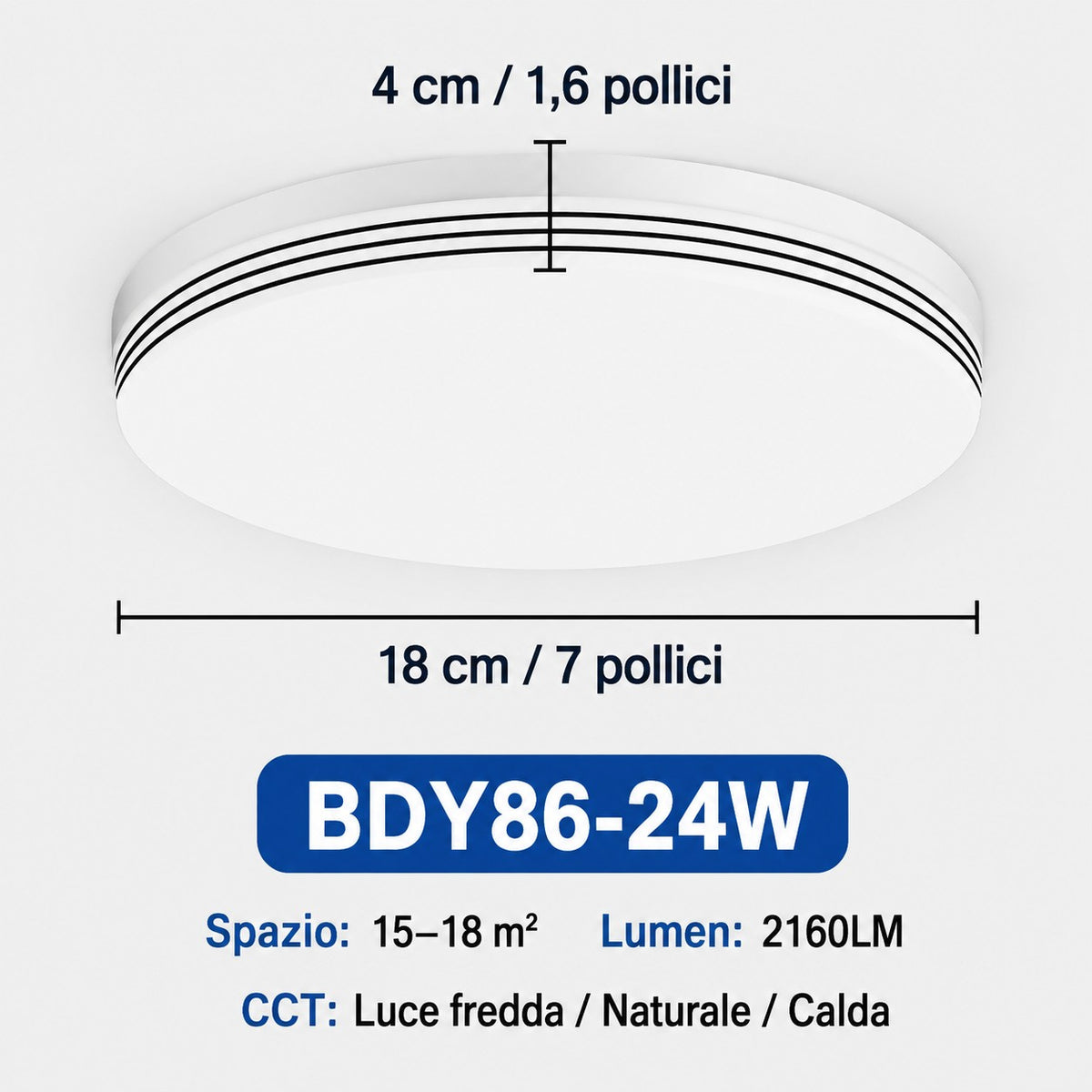 Plafoniera LED Quadrata 18W–48W