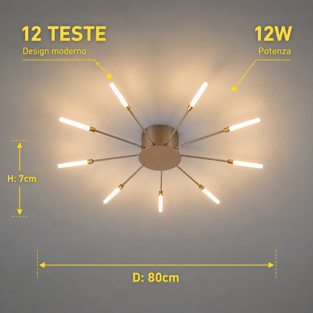 Plafoniera LED Moderna – Camera e Soggiorno (Modello A)