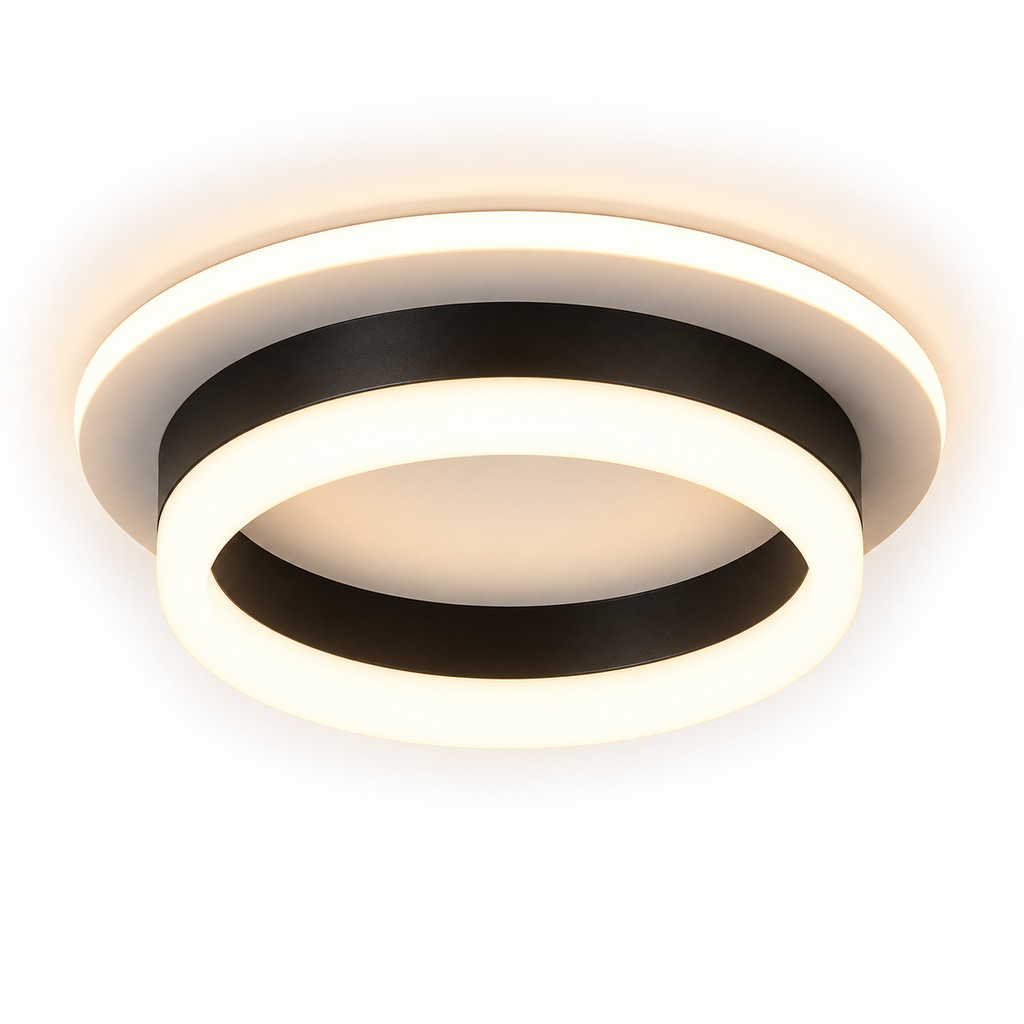 Plafoniera LED Quadrata o Rotonda in Alluminio 3 Temperature – Soggiorno