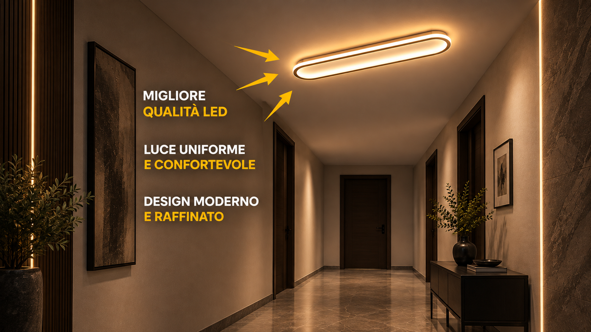 Plafoniera LED a Barra Lunga Moderna e Minimalista