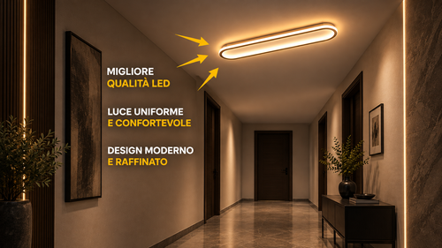 Novoora Plafoniera LED a Barra Lunga Moderna e Minimalista