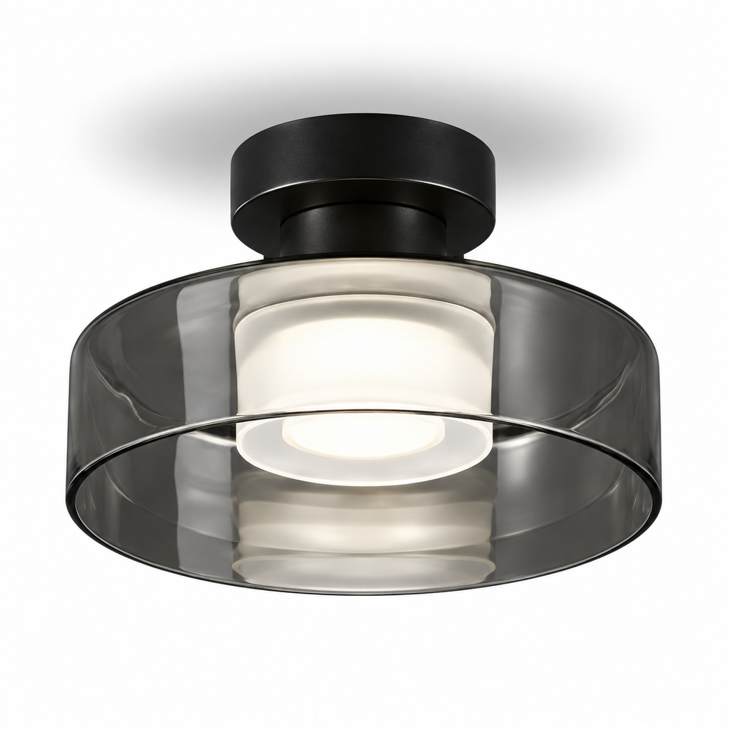 Plafoniera LED in Vetro Fumé