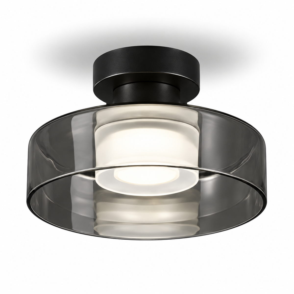 Plafoniera LED in Vetro Fumé