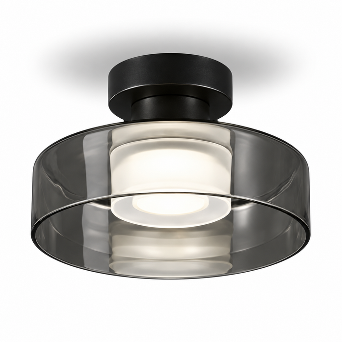 Plafoniera LED in Vetro Fumé