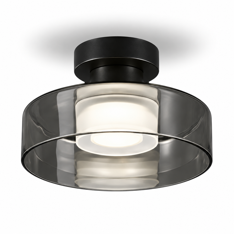 Plafoniera LED in Vetro Fumé