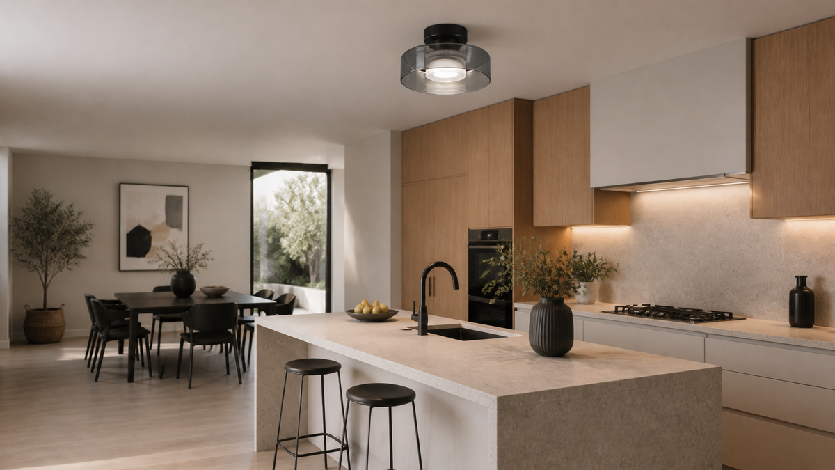 Plafoniera LED in Vetro Fumé