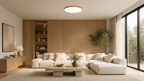Plafoniera LED Circolare Effetto Legno Noce