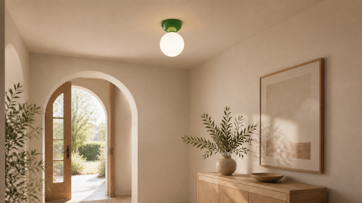 Plafoniera a Cupola in Vetro Stile Bauhaus