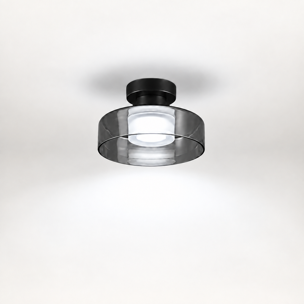 Plafoniera LED in Vetro Fumé