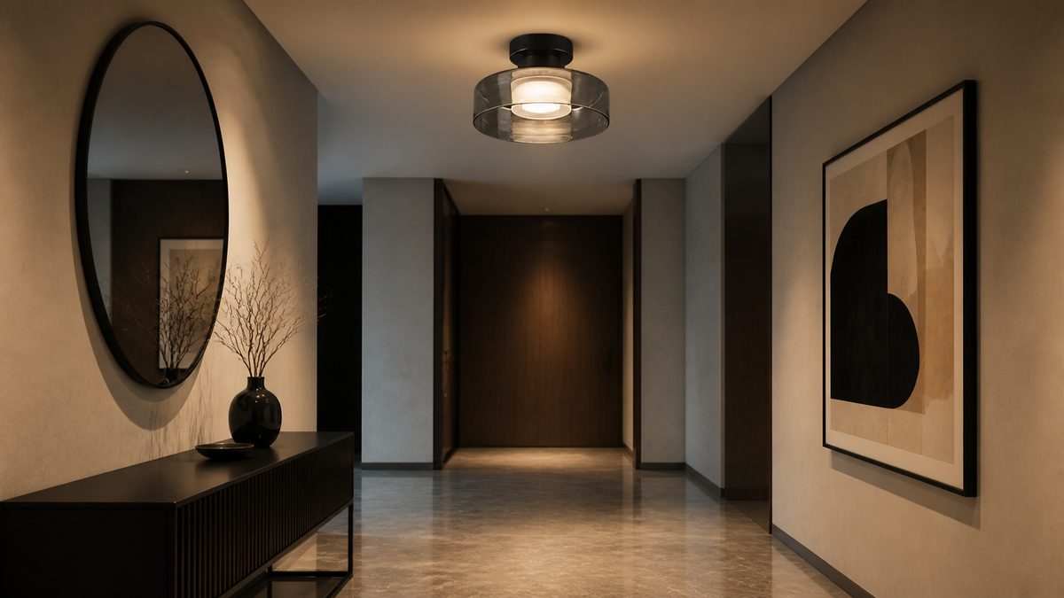 Plafoniera LED in Vetro Fumé