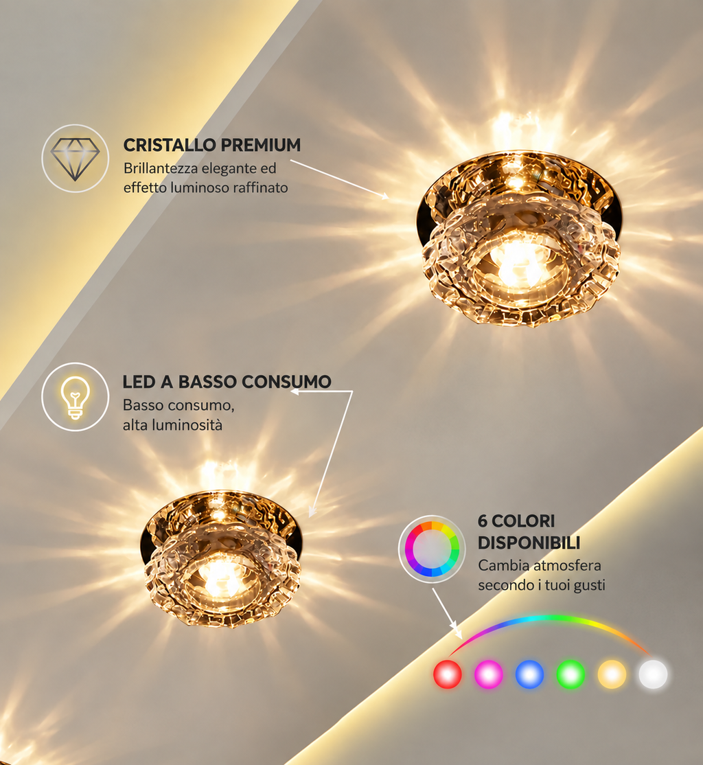 Plafoniera LED in Cristallo