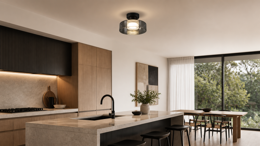 Plafoniera LED in Vetro Fumé