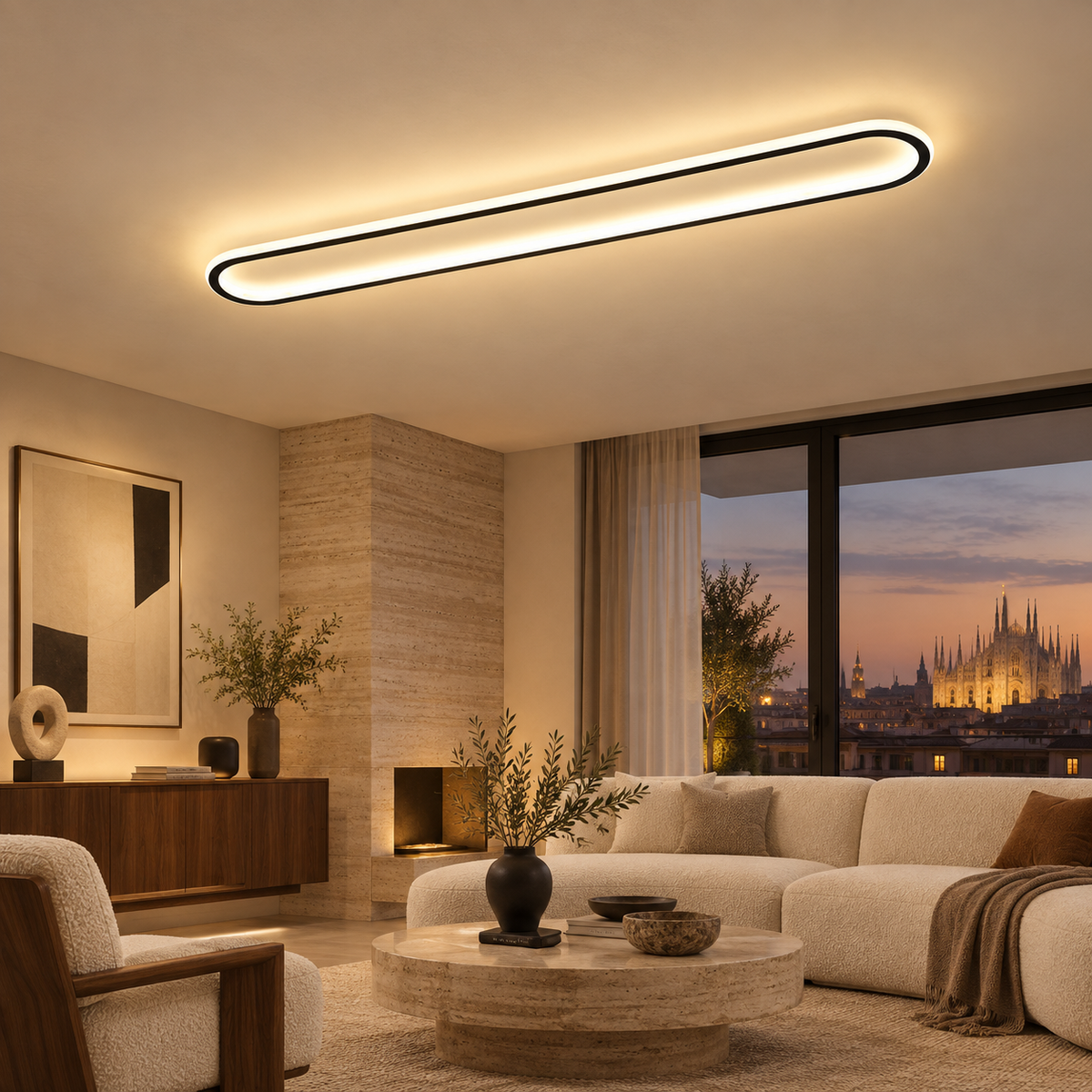 Plafoniera LED a Barra Lunga Moderna e Minimalista
