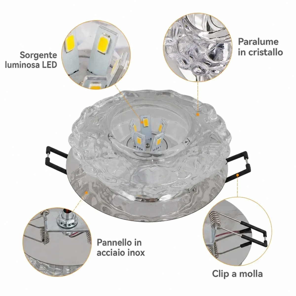 Plafoniera LED in Cristallo