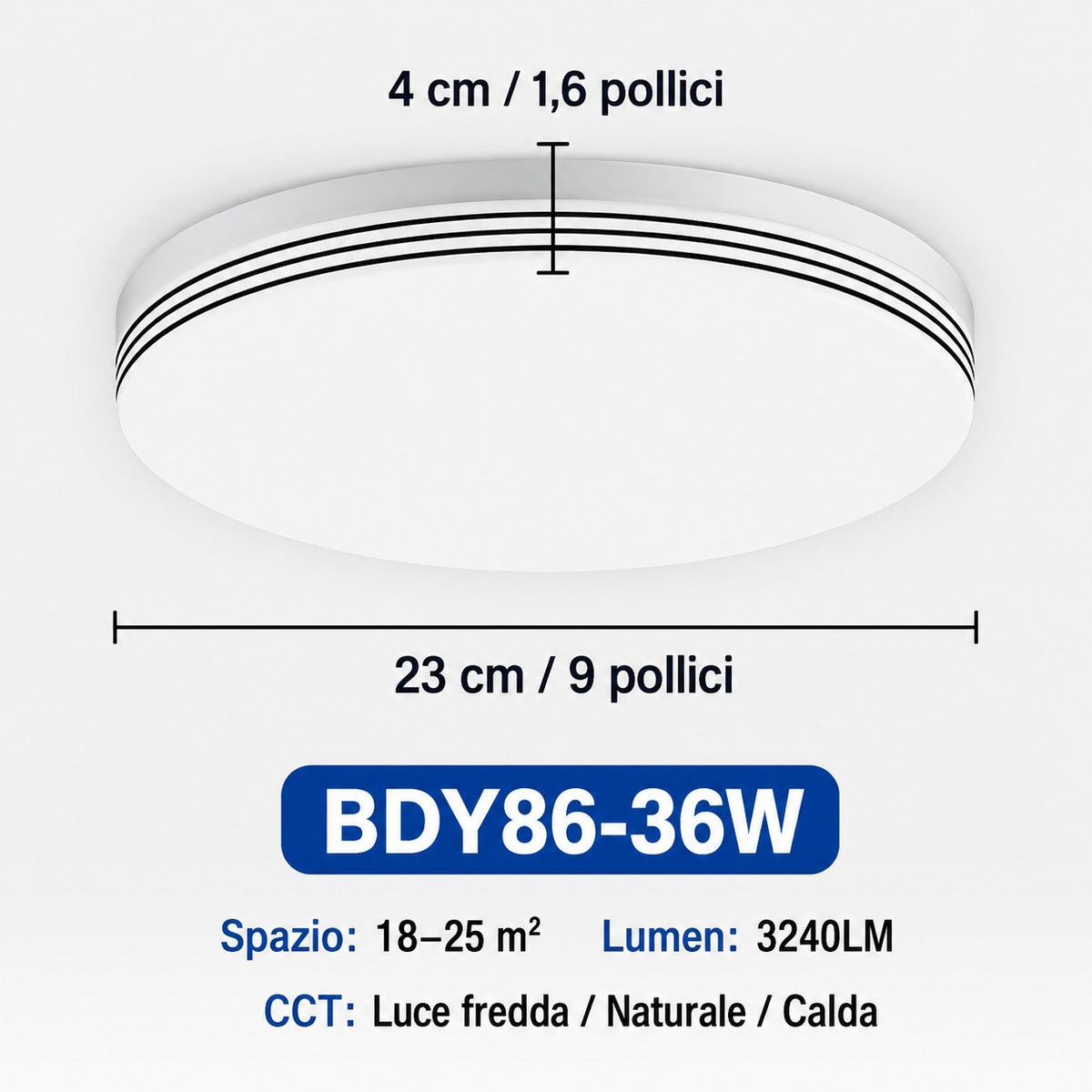 Plafoniera LED Quadrata 18W–48W